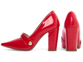 Sapato Scarpin Salto Alto Quadrado Vermelho Torricella AVS 65-13F