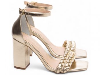 Sandália Feminina Salto Grosso Ouro Torricella AVS FST033J