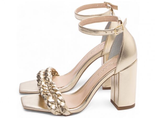 Sandália Feminina Salto Grosso Ouro Torricella AVS FST033J