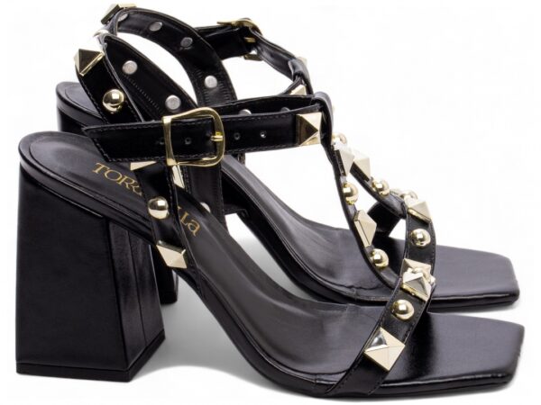 Sandália Feminina Salto Grosso Preto Torricella AVS 038A