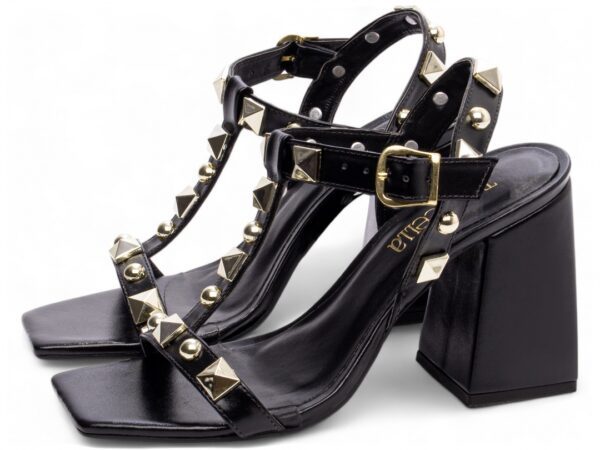 Sandália Feminina Salto Grosso Preto Torricella AVS 038A