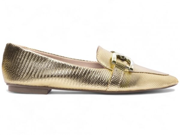 Sapatilha Mocassim Feminino Bico Fino Dourada Torricella AVS 153C