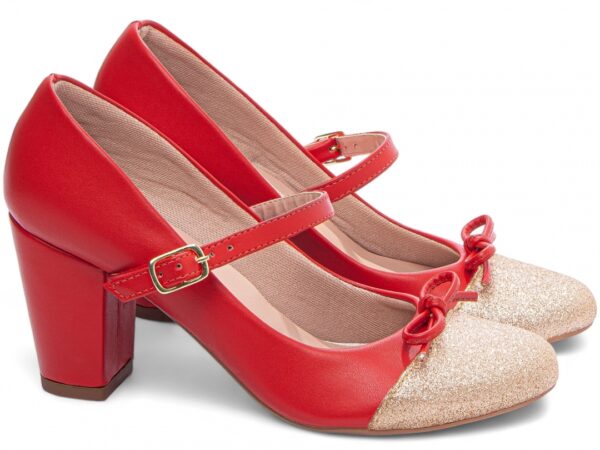 Sapato Scarpin Boneca Mary Jane Salto Médio Alto Grosso AVS 772B