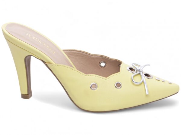 Sapato Scarpin Mule Salto Alto Fino Amarelo Torricella AVS 67078C