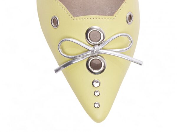 Sapato Scarpin Mule Salto Alto Fino Amarelo Torricella AVS 67078C