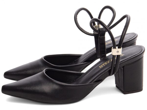 Sapato Scarpin Saltinho Baixo Bico Fino Preto Torricella AVS 600.06A