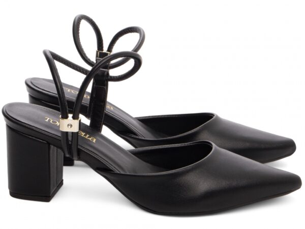 Sapato Scarpin Saltinho Baixo Bico Fino Preto Torricella AVS 600.06A