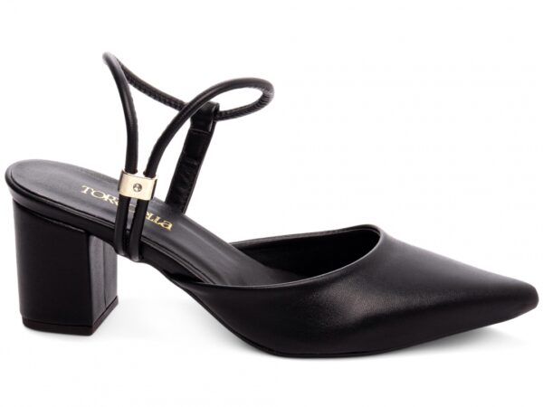 Sapato Scarpin Saltinho Baixo Bico Fino Preto Torricella AVS 600.06A