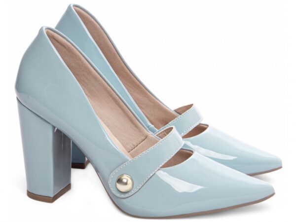 Sapato Scarpin Salto Alto Quadrado Azul Torricella AVS 65-13D
