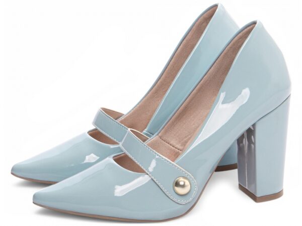 Sapato Scarpin Salto Alto Quadrado Azul Torricella AVS 65-13D