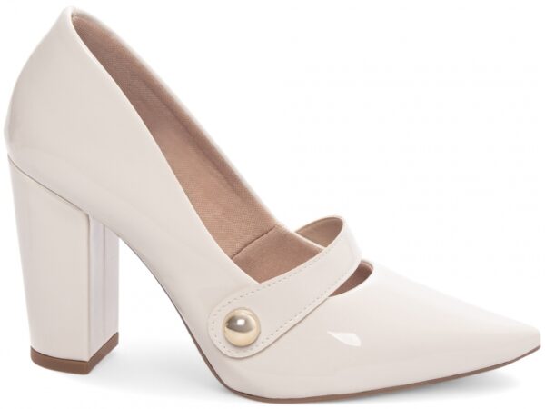 Sapato Scarpin Salto Alto Quadrado Off White Torricella AVS 65-13B
