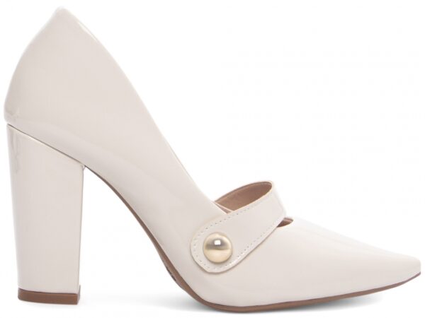 Sapato Scarpin Salto Alto Quadrado Off White Torricella AVS 65-13B