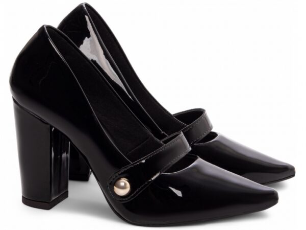 Sapato Scarpin Salto Alto Quadrado Preto Torricella AVS 65-13A