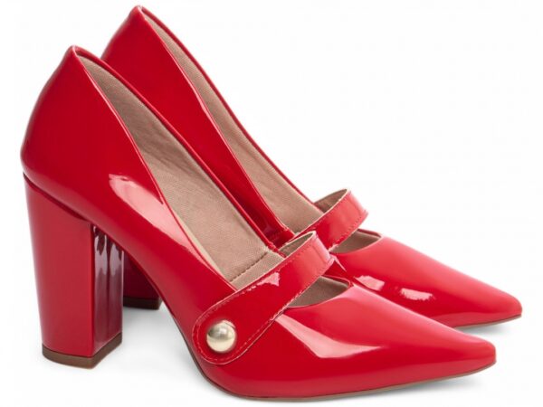 Sapato Scarpin Salto Alto Quadrado Vermelho Torricella AVS 65-13F