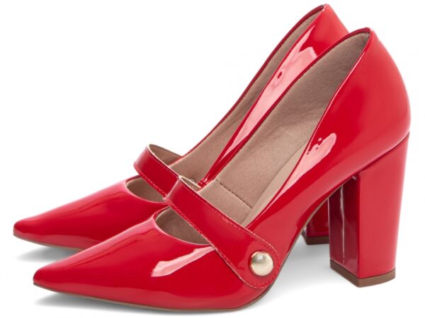 Sapato Scarpin Salto Alto Quadrado Vermelho Torricella AVS 65-13F