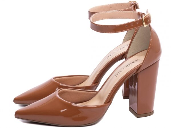 Sapato Scarpin Salto Bico Fino Caramelo Torricella 65-03C