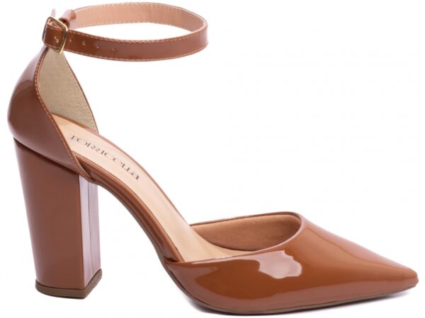 Sapato Scarpin Salto Bico Fino Caramelo Torricella 65-03C