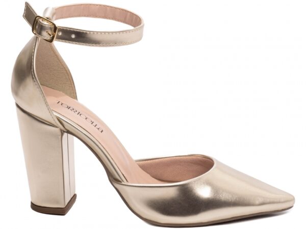 Sapato Scarpin Salto Bico Fino Dourado Torricella AVS 65-03G
