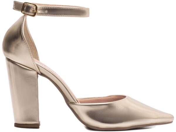 Sapato Scarpin Salto Bico Fino Dourado Torricella AVS 65-03G