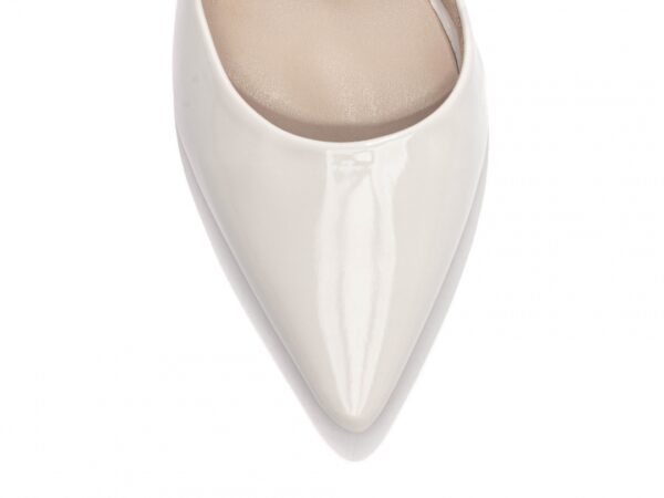 Sapato Scarpin Salto Bico Fino Off White Torricella 65-03B