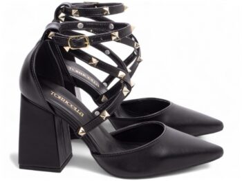 Sapato Scarpin Salto Bloco Bico Fino Preto Torricella AVS 66077A
