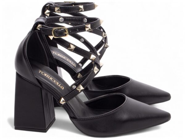 Sapato Scarpin Salto Bloco Bico Fino Preto Torricella AVS 66077A
