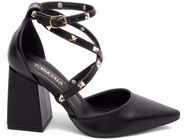 Sapato Scarpin Salto Bloco Bico Fino Preto Torricella AVS 66077A