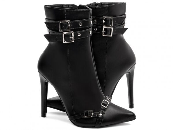 Bota Bico Fino Salto 12 Fno Cano Médio Preto Torricella AVS