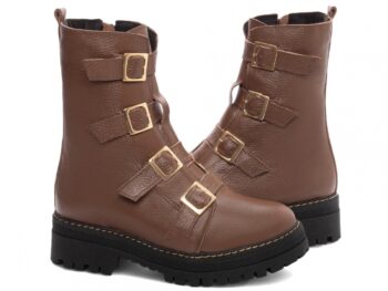 Bota Coturno Sola Tratorada Couro Torricella AVS 23B