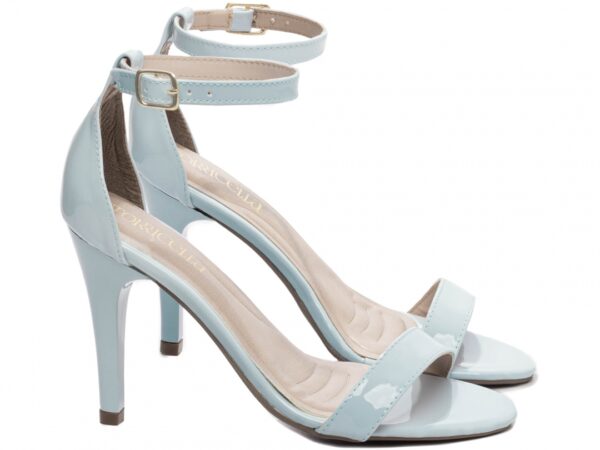 Sandália Feminina Salto Alto Fino Azul Luxo AVS 7060D