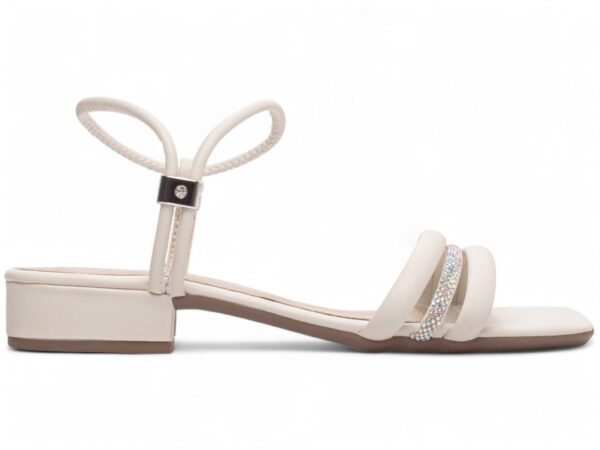 Sandália Feminina Salto Baixo Off White Torricella AVS 1.003C