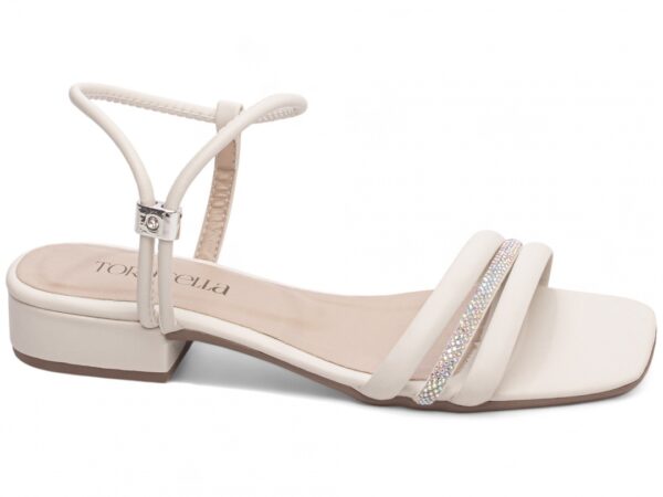 Sandália Feminina Salto Baixo Off White Torricella AVS 1.003C