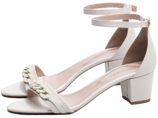 Sandália Feminina Salto Grosso Branco Torricella AVS 7050-10B_AR