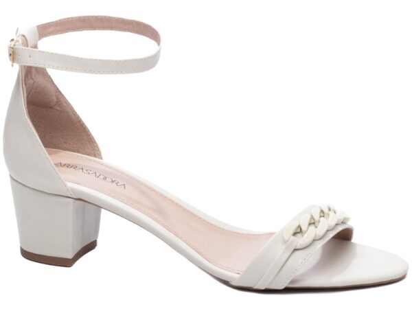 Sandália Feminina Salto Grosso Branco Torricella AVS 7050-10B_AR