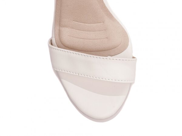 Sandália Feminina Tamanco Salto Grosso Off White AVS 8060B