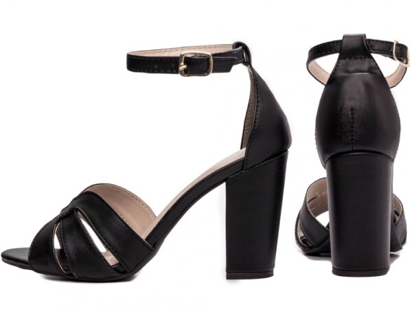 Sandália Feminina Tamanco Salto Grosso Preto AVS 8075A