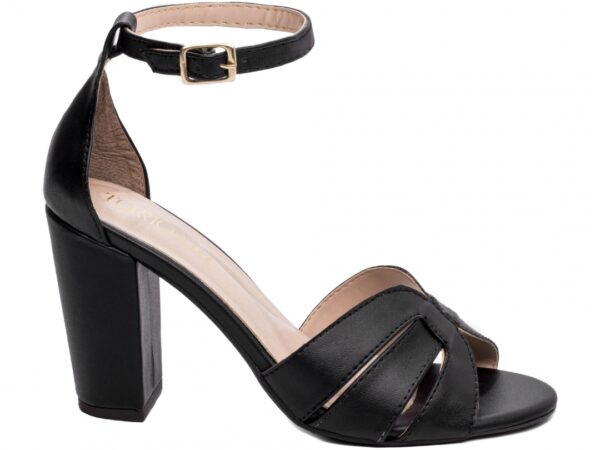 Sandália Feminina Tamanco Salto Grosso Preto AVS 8075A