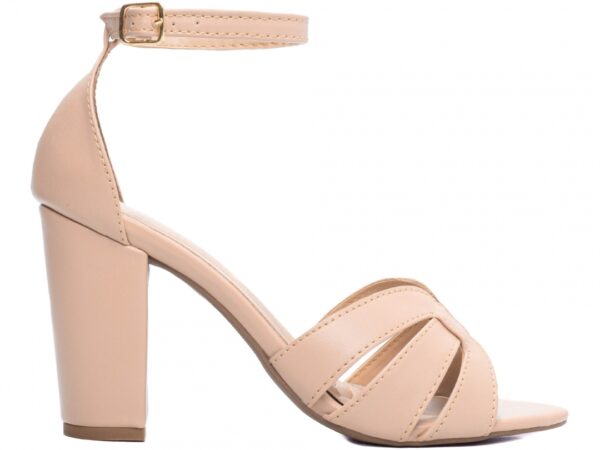 Sandália Feminina Tamanco Salto Grosso Rose AVS 8075C