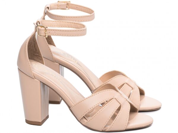 Sandália Feminina Tamanco Salto Grosso Rose AVS 8075C