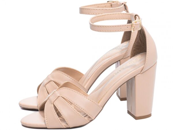 Sandália Feminina Tamanco Salto Grosso Rose AVS 8075C