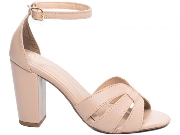 Sandália Feminina Tamanco Salto Grosso Rose AVS 8075C