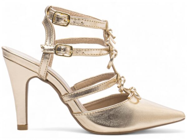 Sapato Scarpin Salto Alto Fino Dourado Torricella AVS 67074A