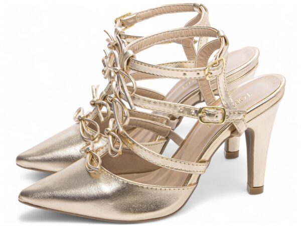 Sapato Scarpin Salto Alto Fino Dourado Torricella AVS 67074A