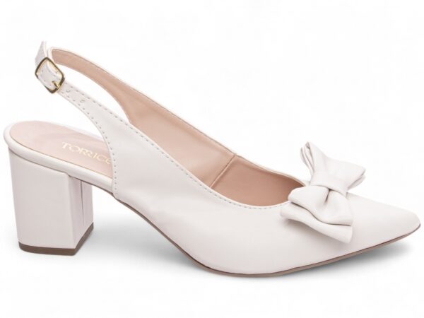 Sapato Scarpin Salto Baixo Off White Torricella AVS 683D - Image 3