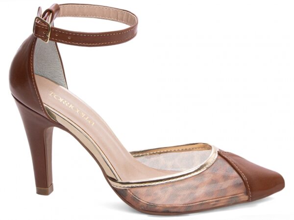 Sapato Scarpin Salto Bico Fino Caramelo Torricella AVS 68002B