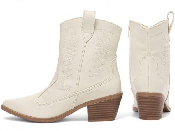 Bota Texana Country Off White Cano Baixo Salto Torricella AVS 500-559B
