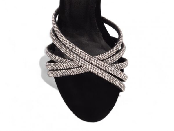 Sandália Feminina Preto Strass Prata Torricella AVS 301.29A