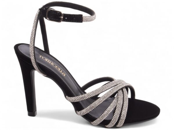 Sandália Feminina Preto Strass Prata Torricella AVS 301.29A
