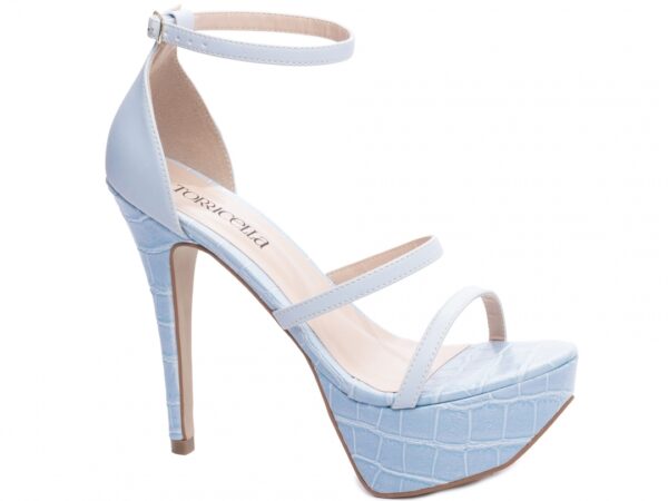 Sandália Meia Pata Feminina Salto Fino Azul AVS 1.204C