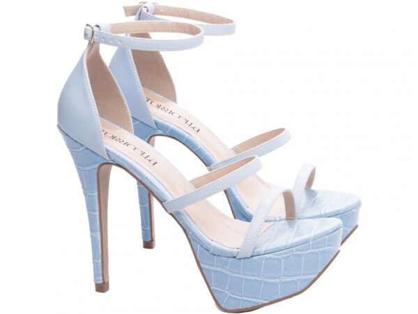 Sandália Meia Pata Feminina Salto Fino Azul AVS 1.204C